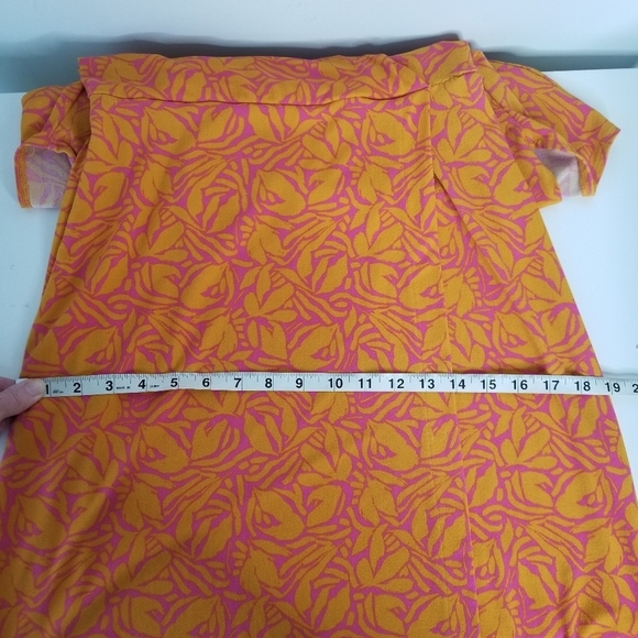 Nine West Dolman Sleeve Wrap Dress Tie Waist Orange/Pink Floral Print Size S - Picture 7 of 12